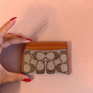 Coach Essential Card Case in Crystal Signature Jacquard